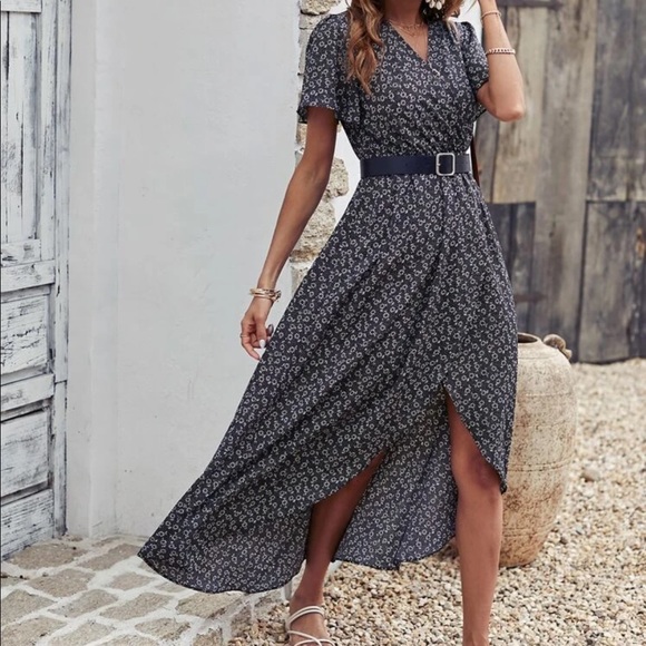 Boho floral tulip hem maxi dress - Picture 3 of 8